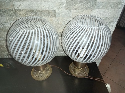 Pair table lamps - table, spiral
